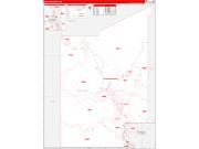 Dona Ana County, NM Wall Map Zip Code Red Line Style 2022